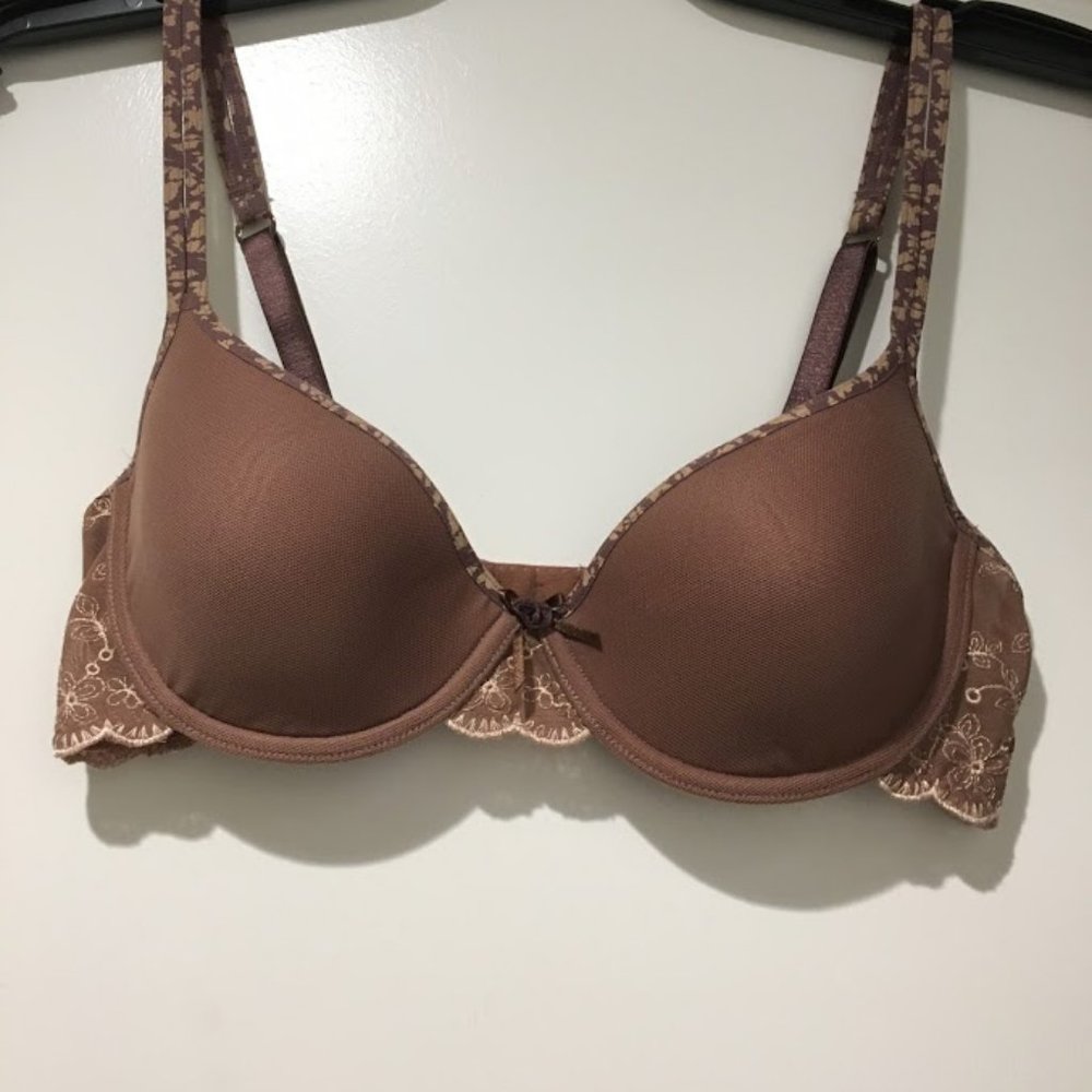DKNY Purple Tan Bra size 34B